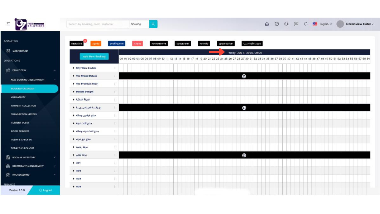 Hourly Calendar View