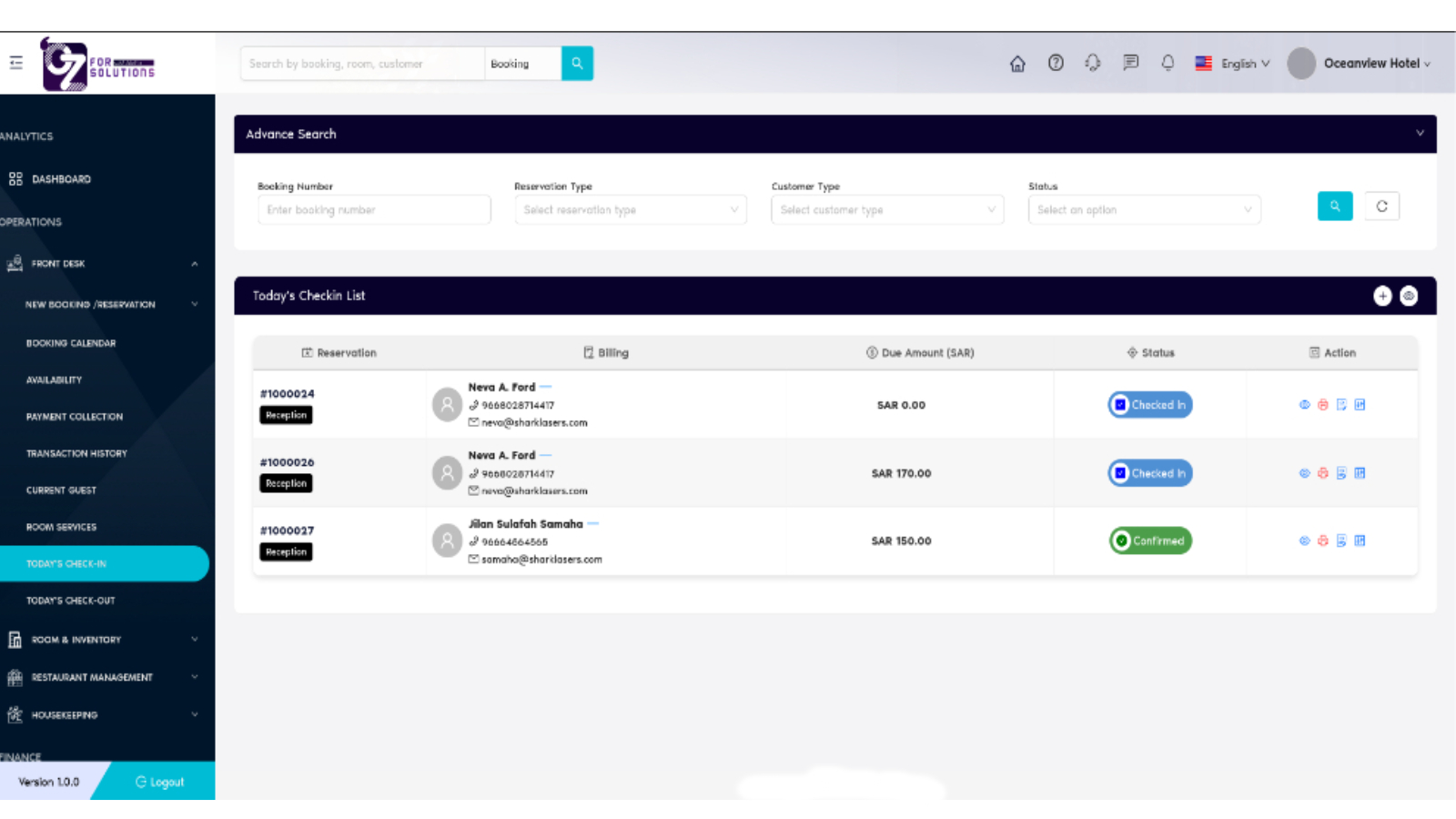 Today's Check-In Screenshot